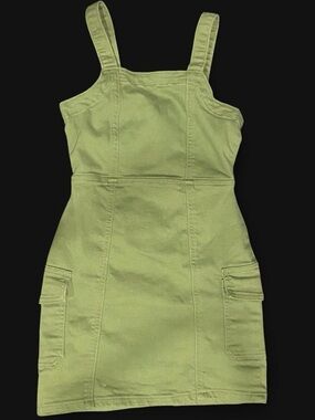 Khaki/olive stretch jean dress